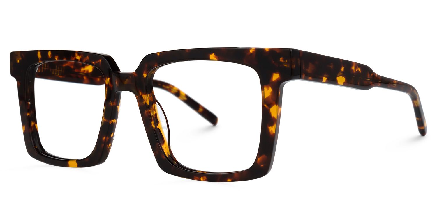 Mack Square Yellow-Tortoise Glasses | Zeelool Glasses1