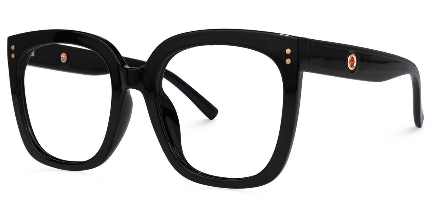 Ebony Square Black Glasses | Zeelool Glasses1