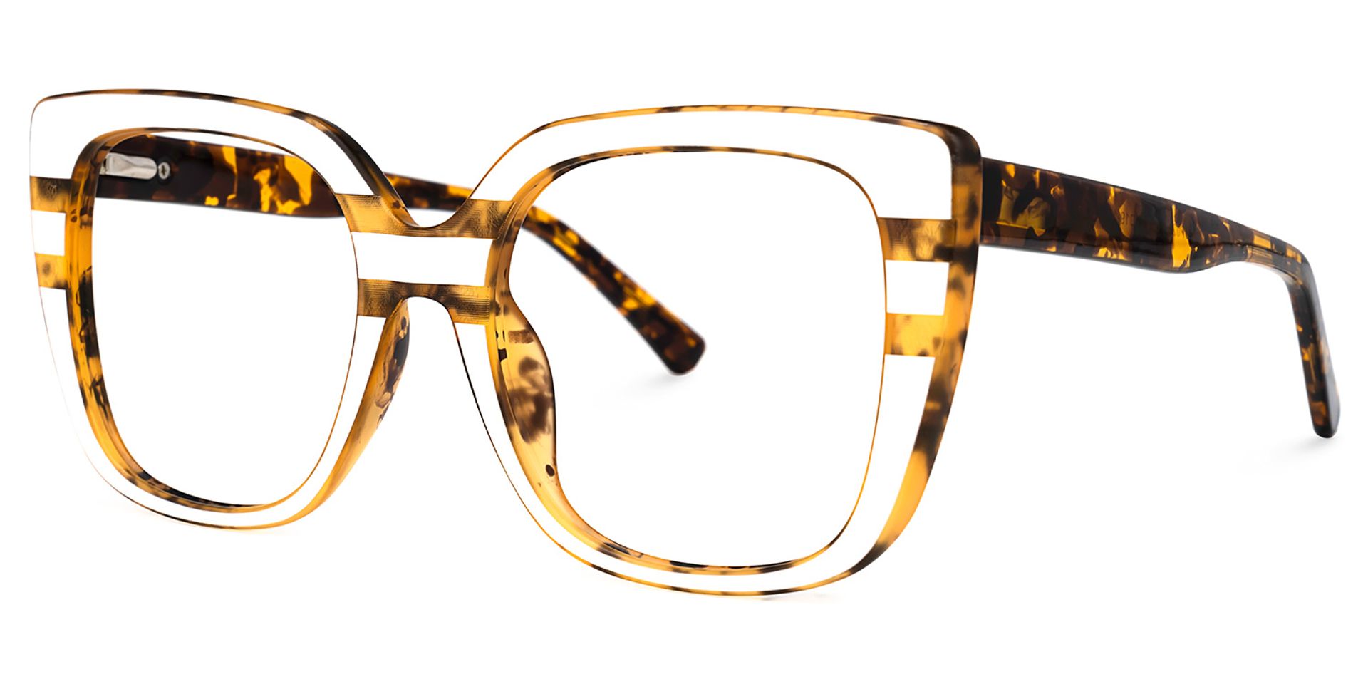 Brenda Square Light-Tortoise Glasses | Zeelool Glasses1