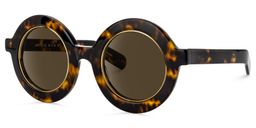 Calhoun Yellow-Tortoise Round Sunglasses1