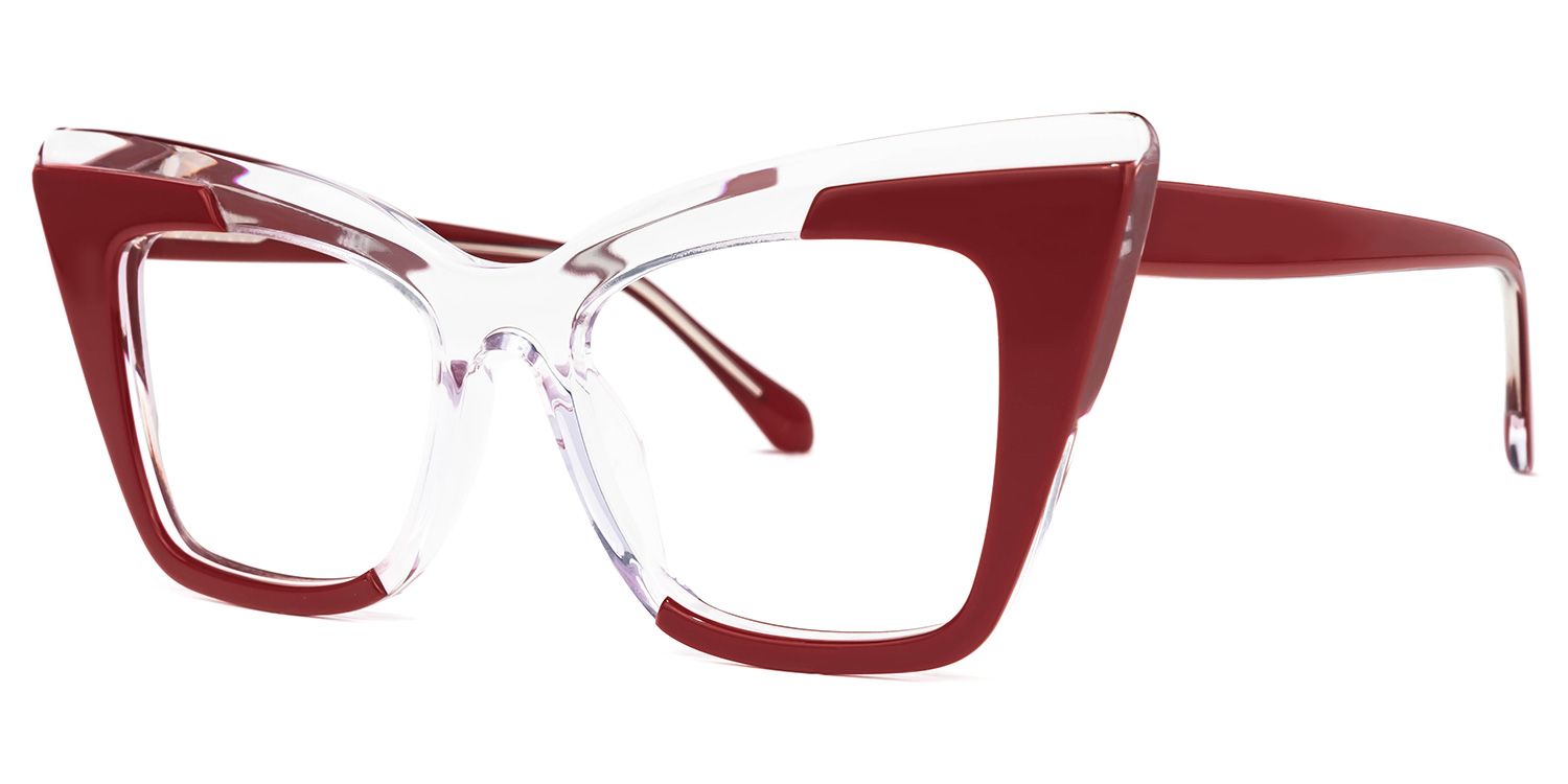 Mindya Cateye Red Glasses | Zeelool Glasses1