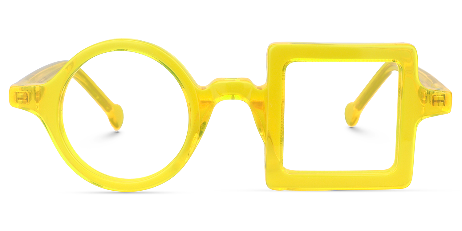 Paola Asymmetric Yellow Glasses | Zeelool Glasses0
