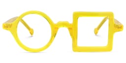 Paola Asymmetric Yellow Glasses0