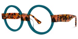 Lindsey Round Blue Glasses1