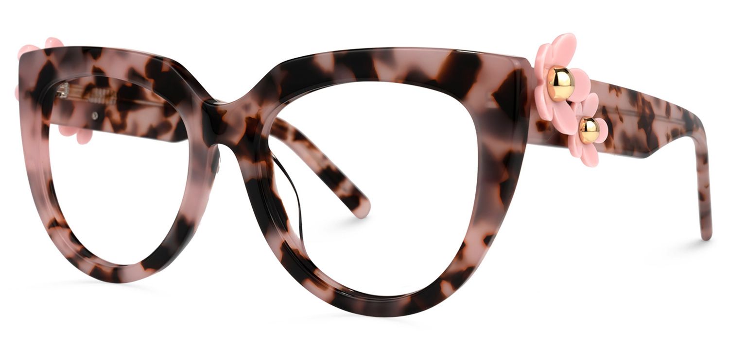 Miguel Cateye Pink-Tortoise Glasses | Zeelool Glasses