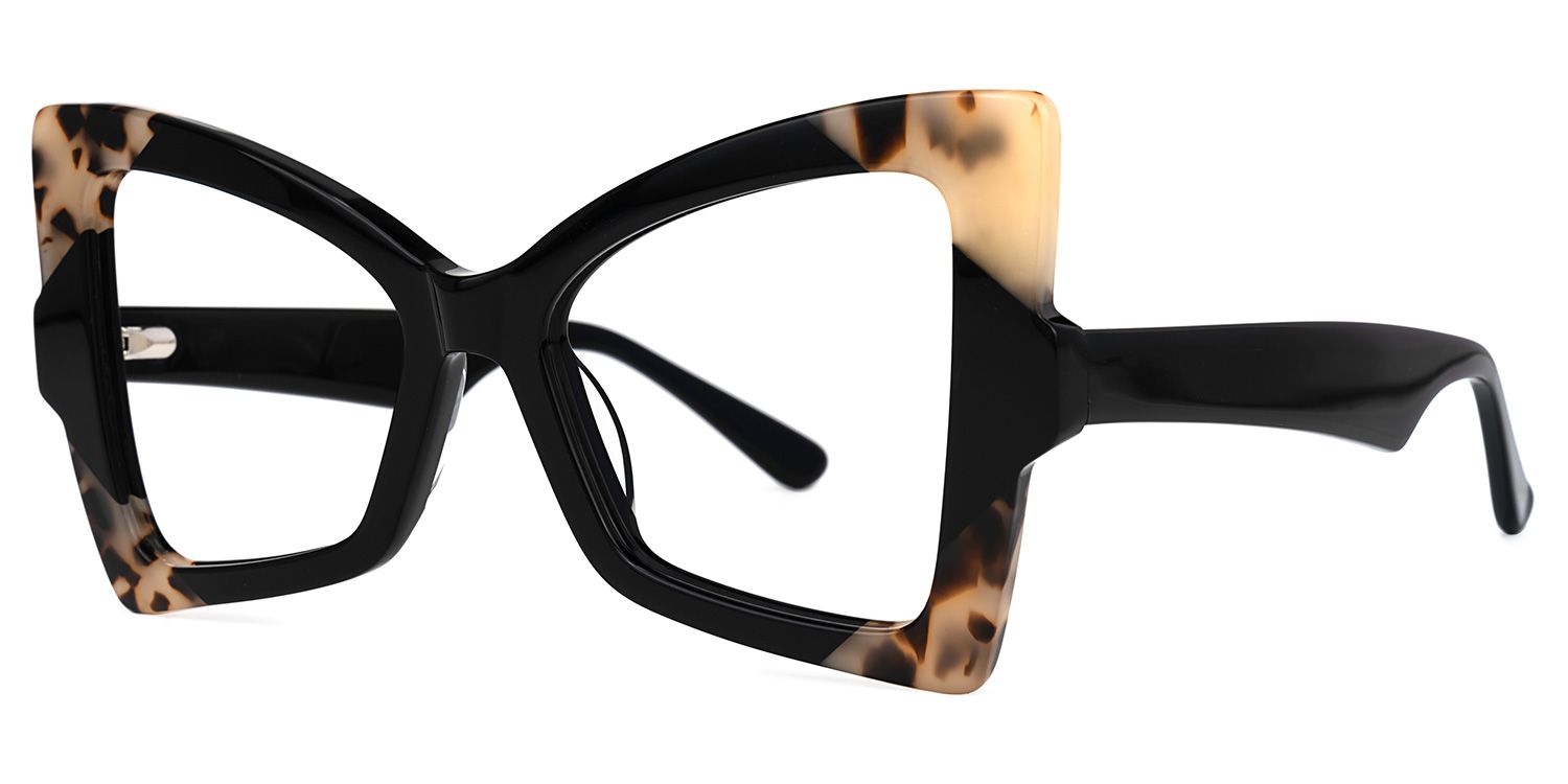 Joanie Geometric Black Glasses | Zeelool Glasses1
