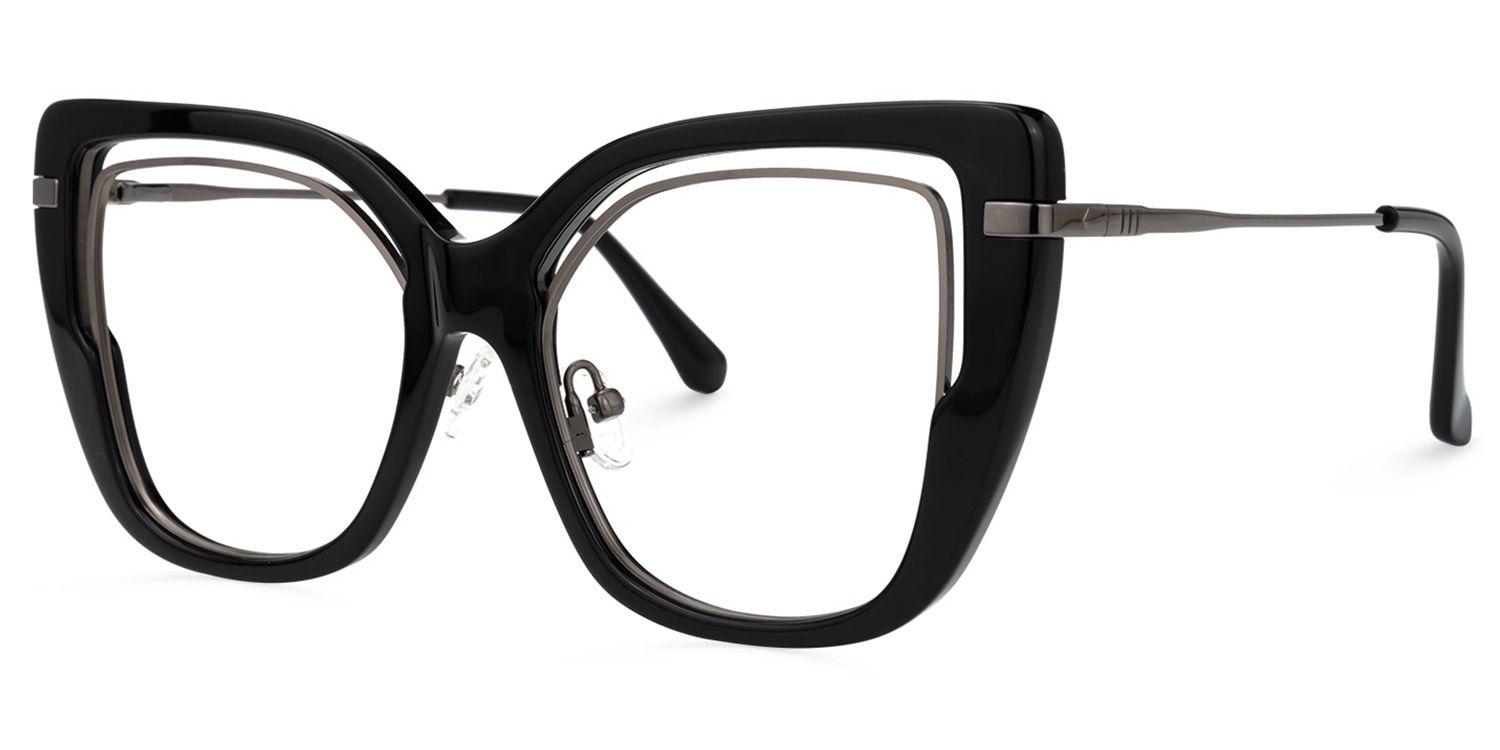 Celene Square Black Glasses | Zeelool Glasses1