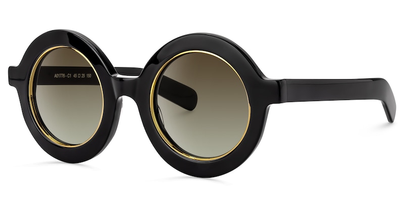 Calhoun Round Black Sunglasses | Zeelool Glasses1