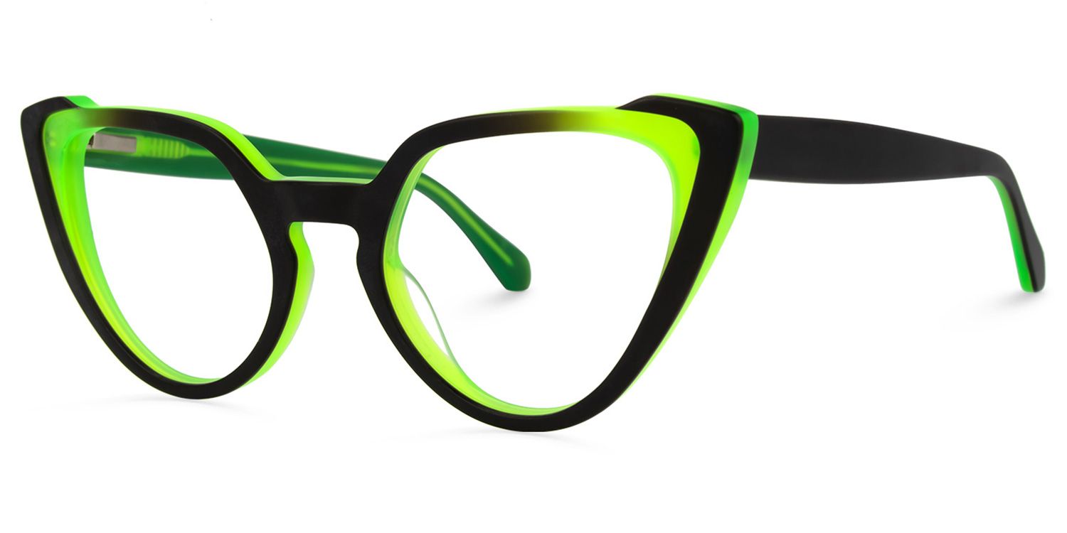 Harrison Cateye Green Glasses | Zeelool Glasses1