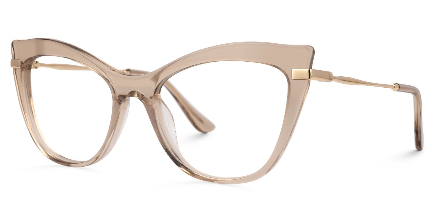 Indira Cat Eye Beige Glasses | Zeelool Glasses1