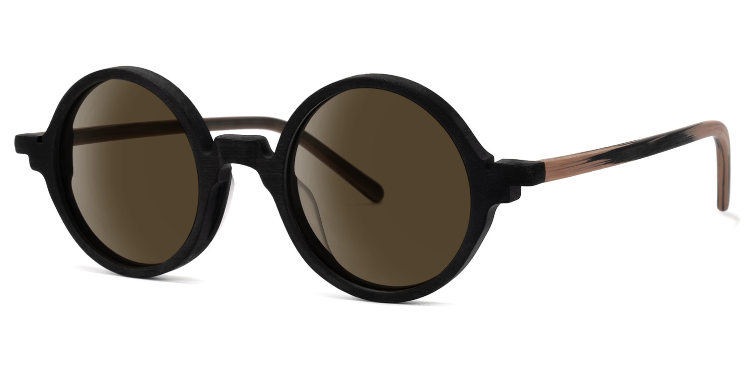 Otto Round Black Sunglasses1