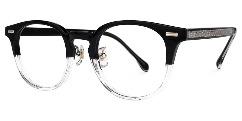 Luvinia Round Black-Crystal Glasses | Zeelool Glasses1