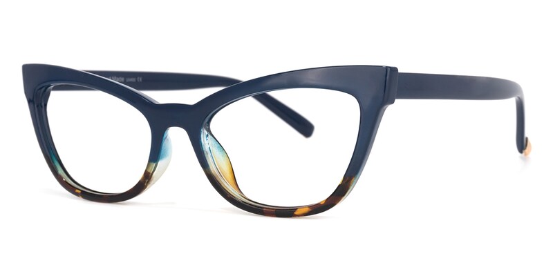 Ennis Cateye Dark-Blue Glasses | Zeelool Glasses2
