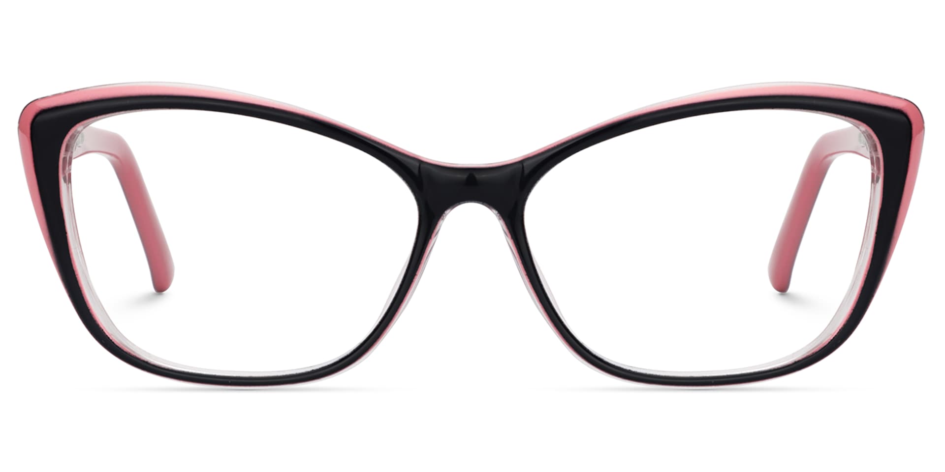 Fidelia Cat Eye Black and Pink Frame Glasses | Zeelool1