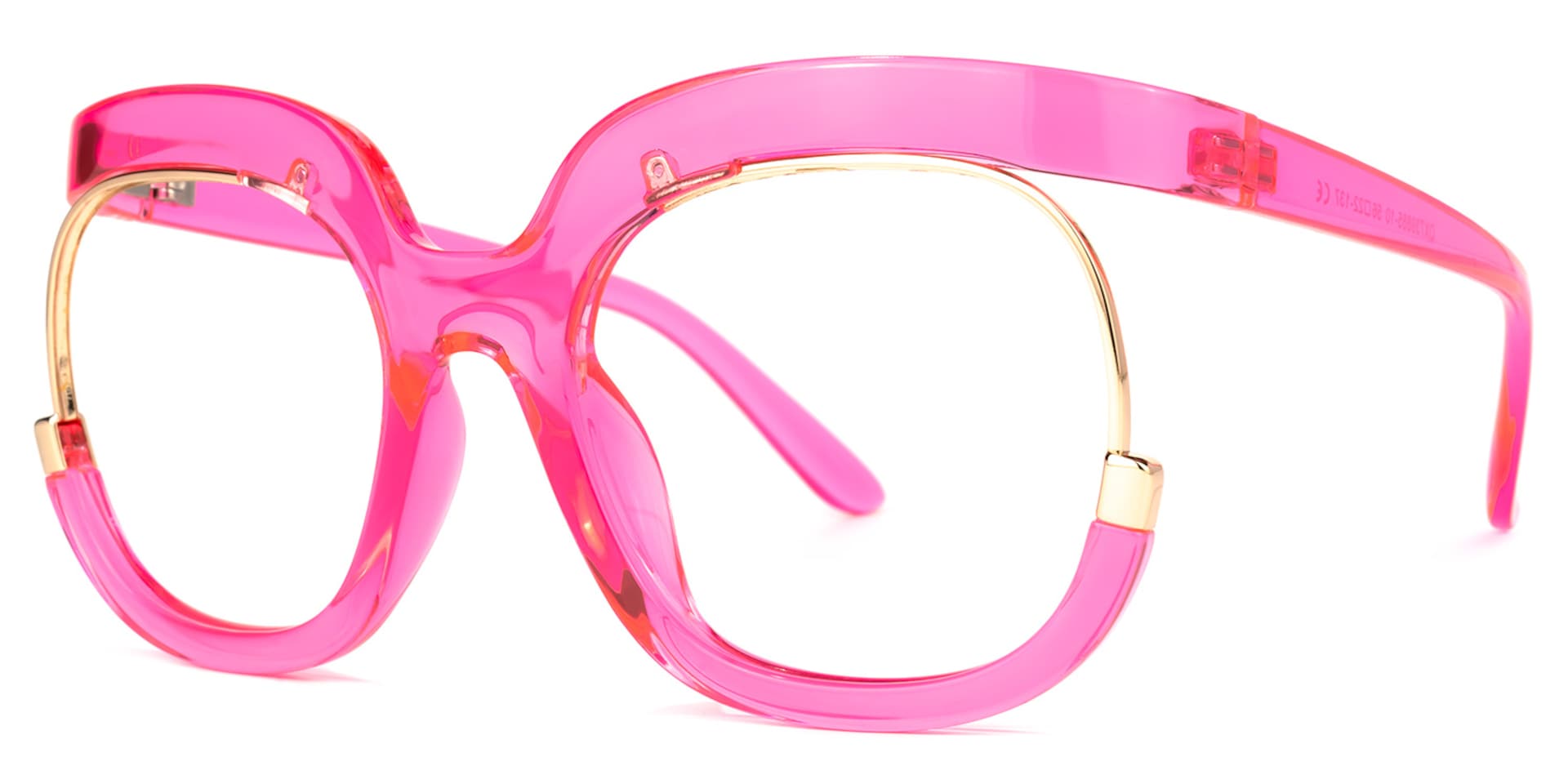 Darice Pink Round Transparent Semi-Frame Glasses | Zeelool1