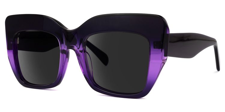 Charmaine Cat Eye Dark-Purple Sunglasses