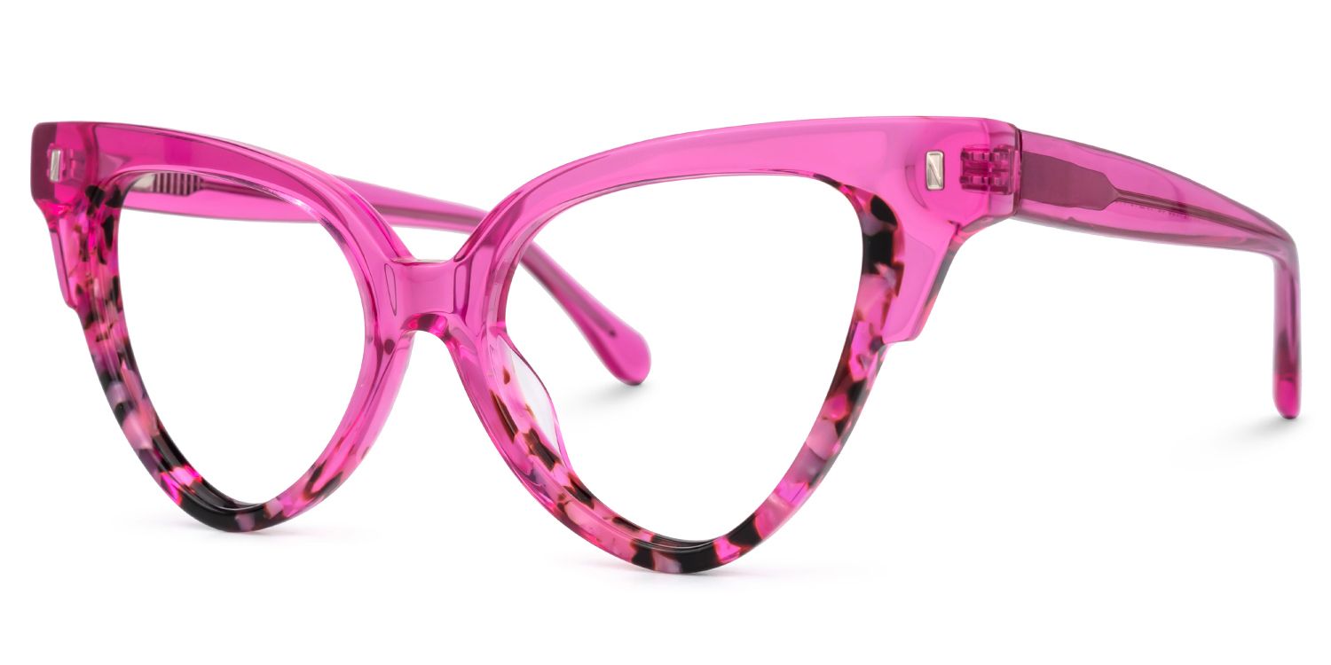 Jacek Cateye Bright-Pink Glasses | Zeelool Glasses1