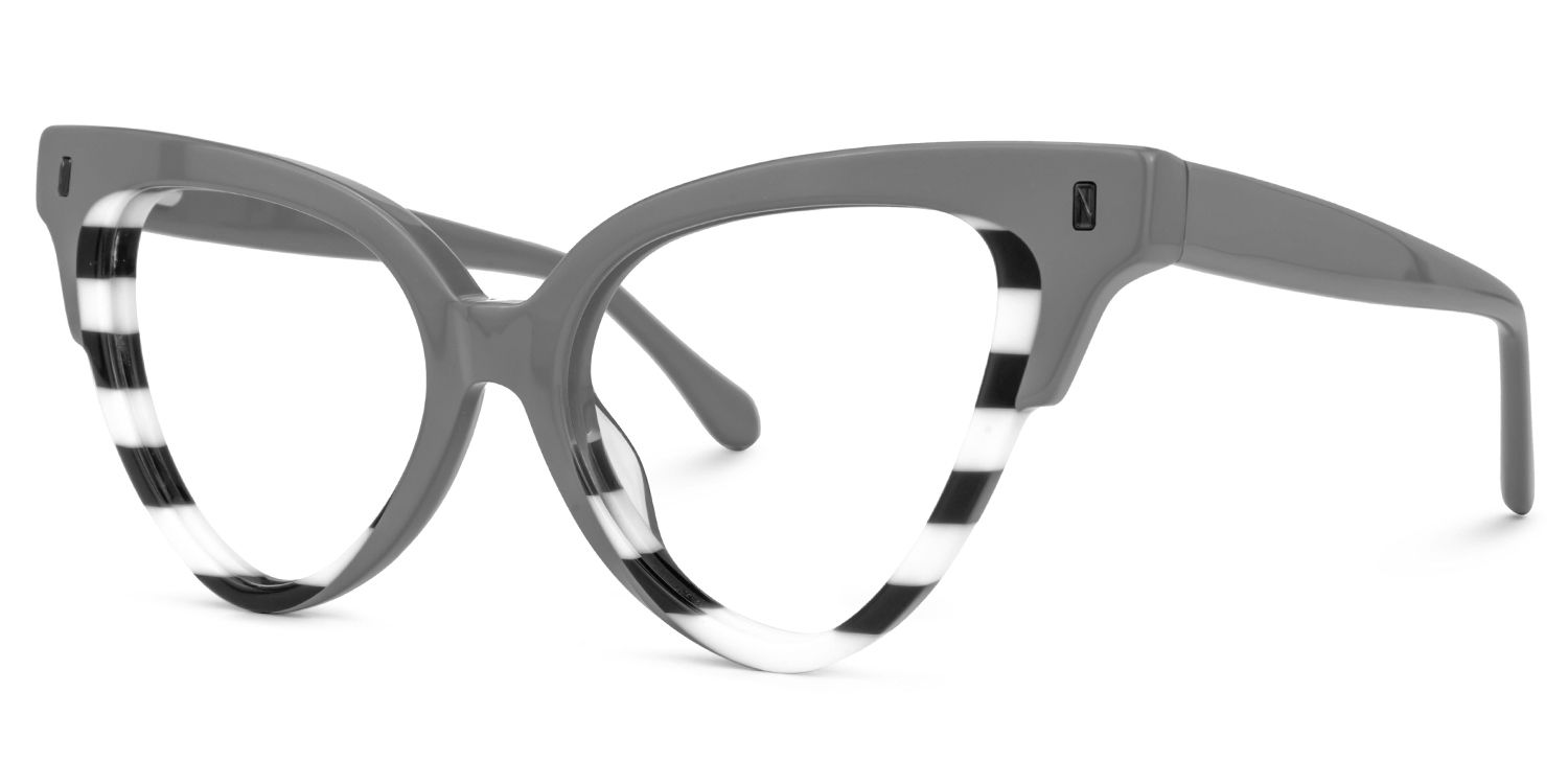 Jacek Cateye Gray Glasses | Zeelool Glasses1