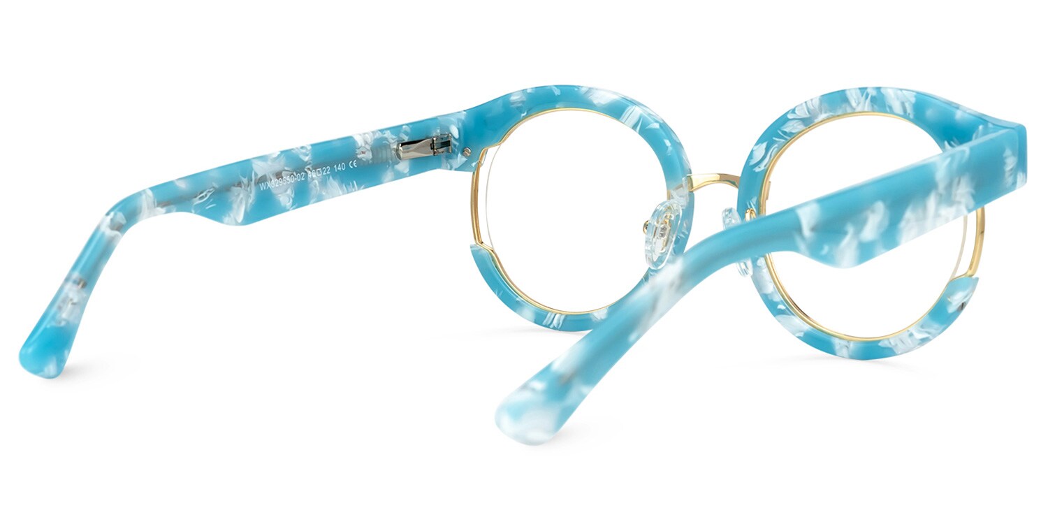 Oyola Round Blue Glasses3