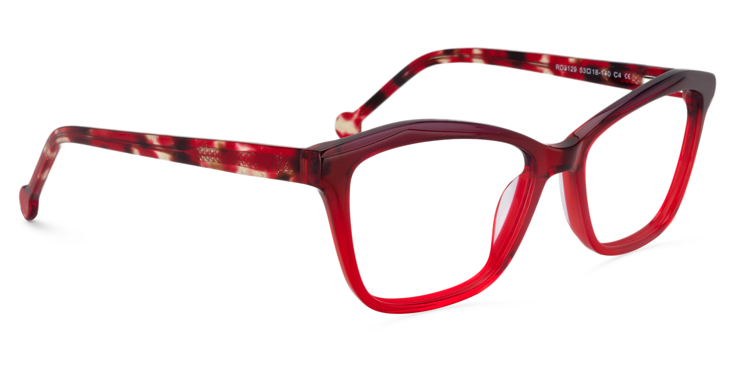 Rectangle Red Glasses | Zeelool Glasses2