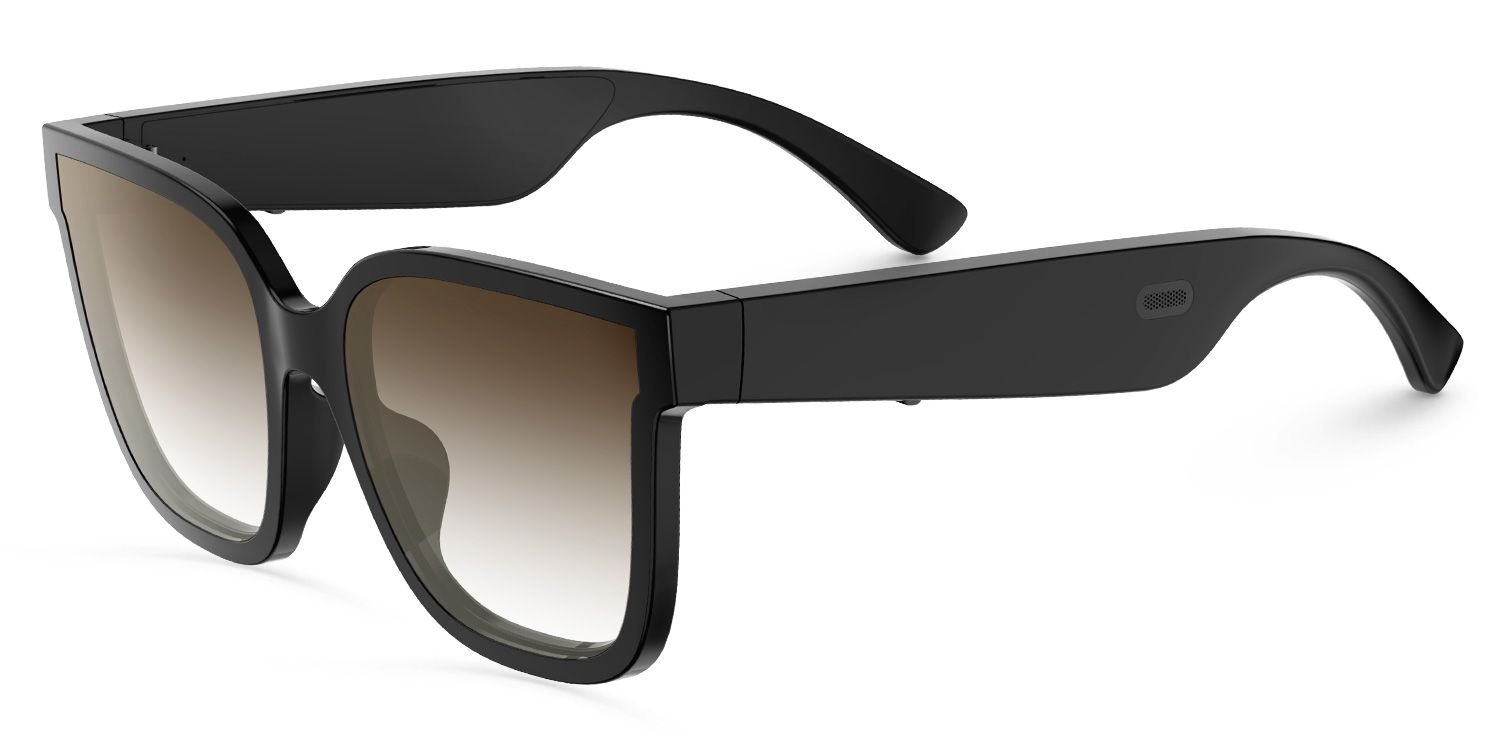 Boman Square Black Bluetooth Sunglasses | Zeelool Glasses1
