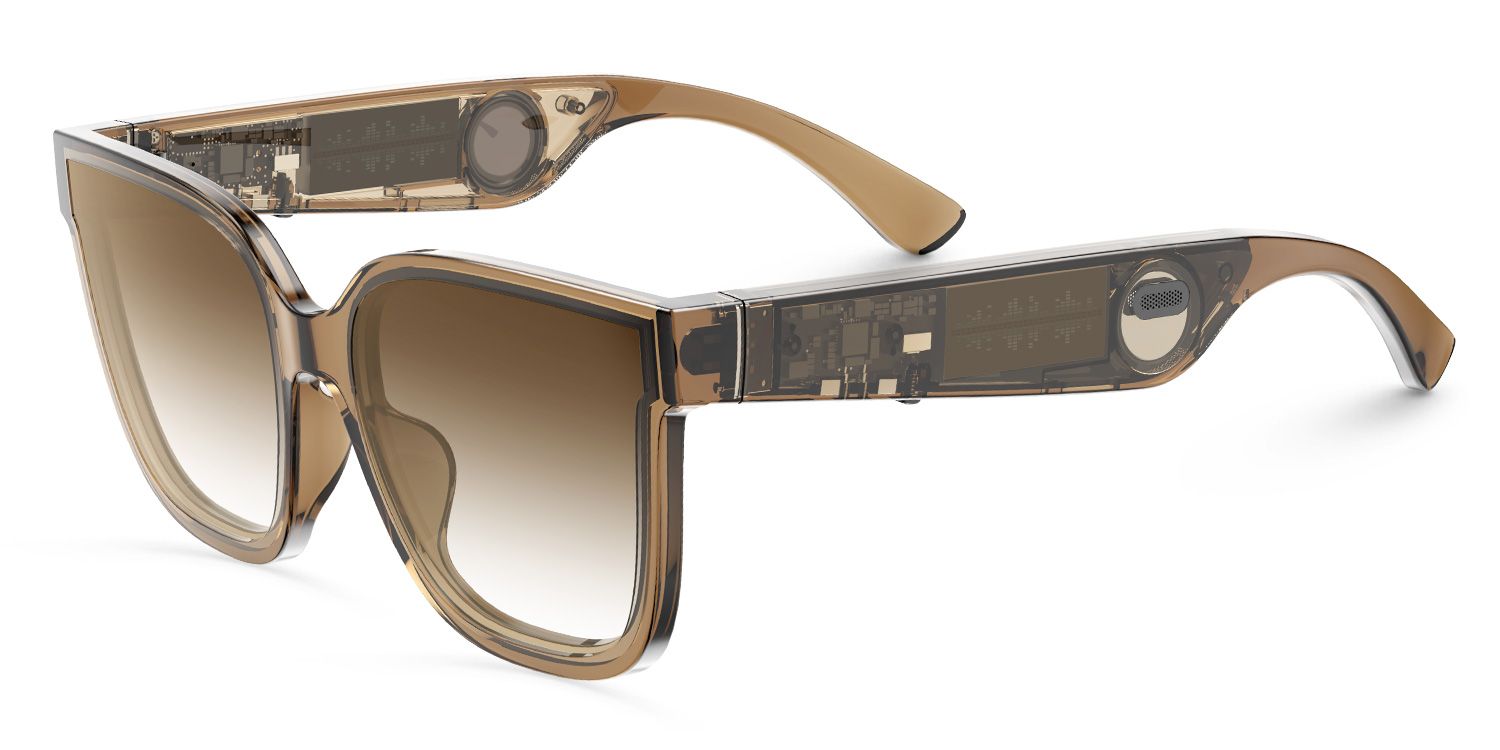 Boman Square Brown Bluetooth Sunglasses | Zeelool Glasses1