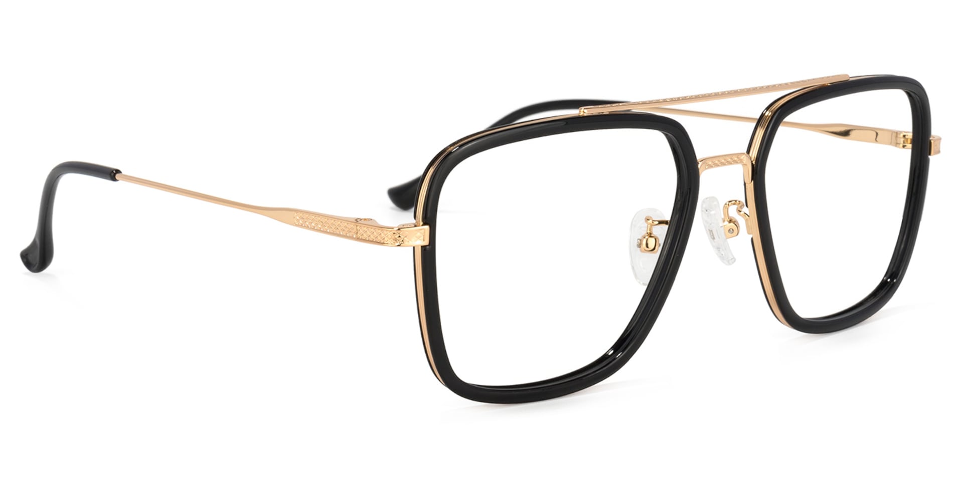 Nayeli Aviator Black-Gold Glasses | Zeelool Glasses2