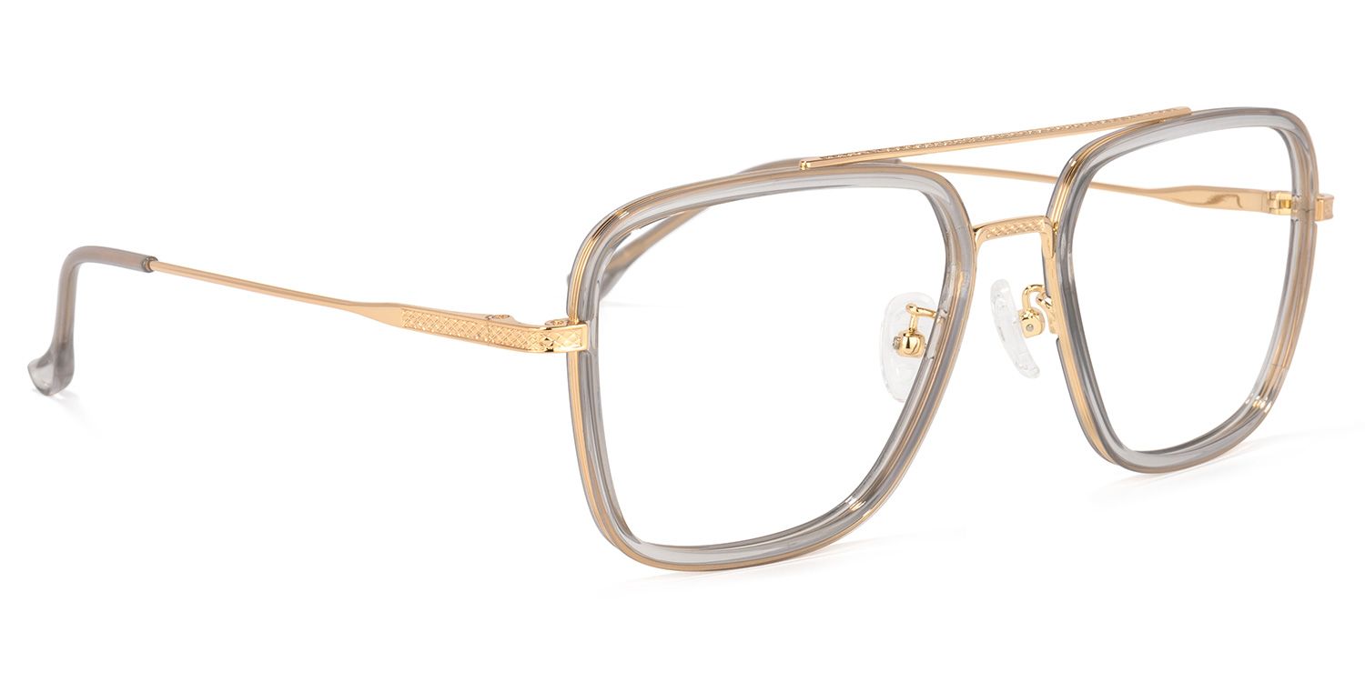 Nayeli Aviator Gray-Gold Glasses | Zeelool Glasses2