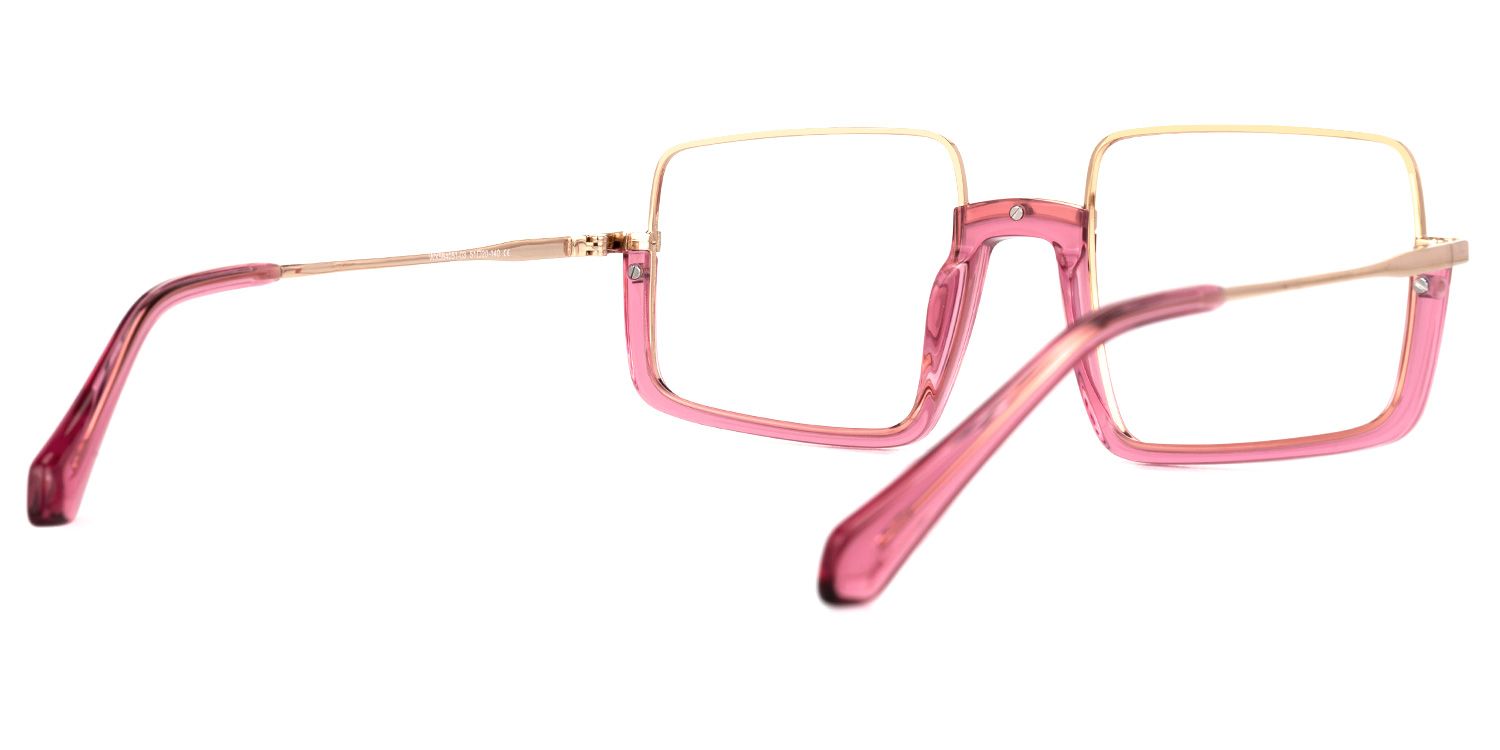 Shelton Square Pink Glasses | Zeelool Glasses3