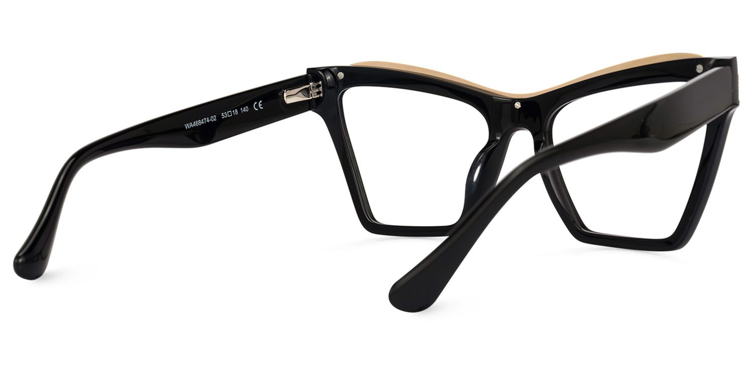 リフラ Flarisa Cateye Black Glasses | Zeelool Glasses
