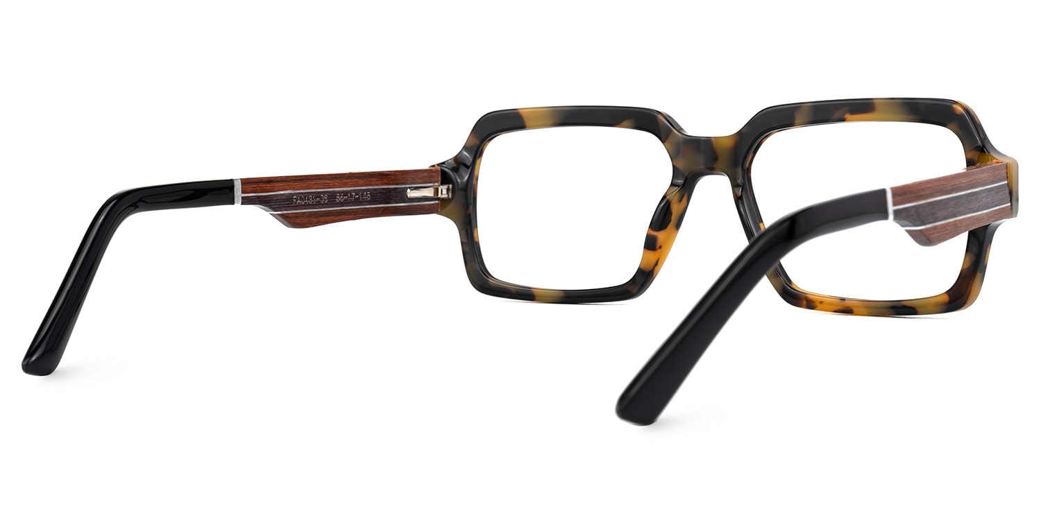 0309 シン Jack Rectangle Yellow-Tortoise Glasses | Zeelool Glasses