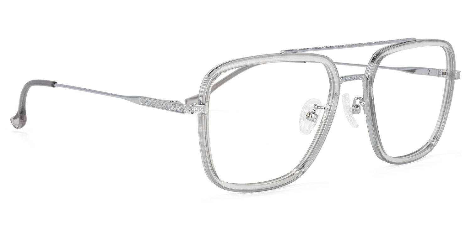 Nayeli Aviator Gray-Silver Glasses | Zeelool Glasses2