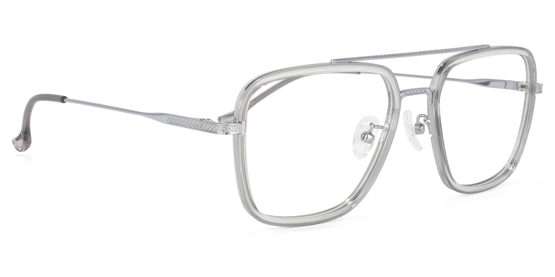Nayeli Aviator Gray-Silver Glasses | Zeelool Glasses2