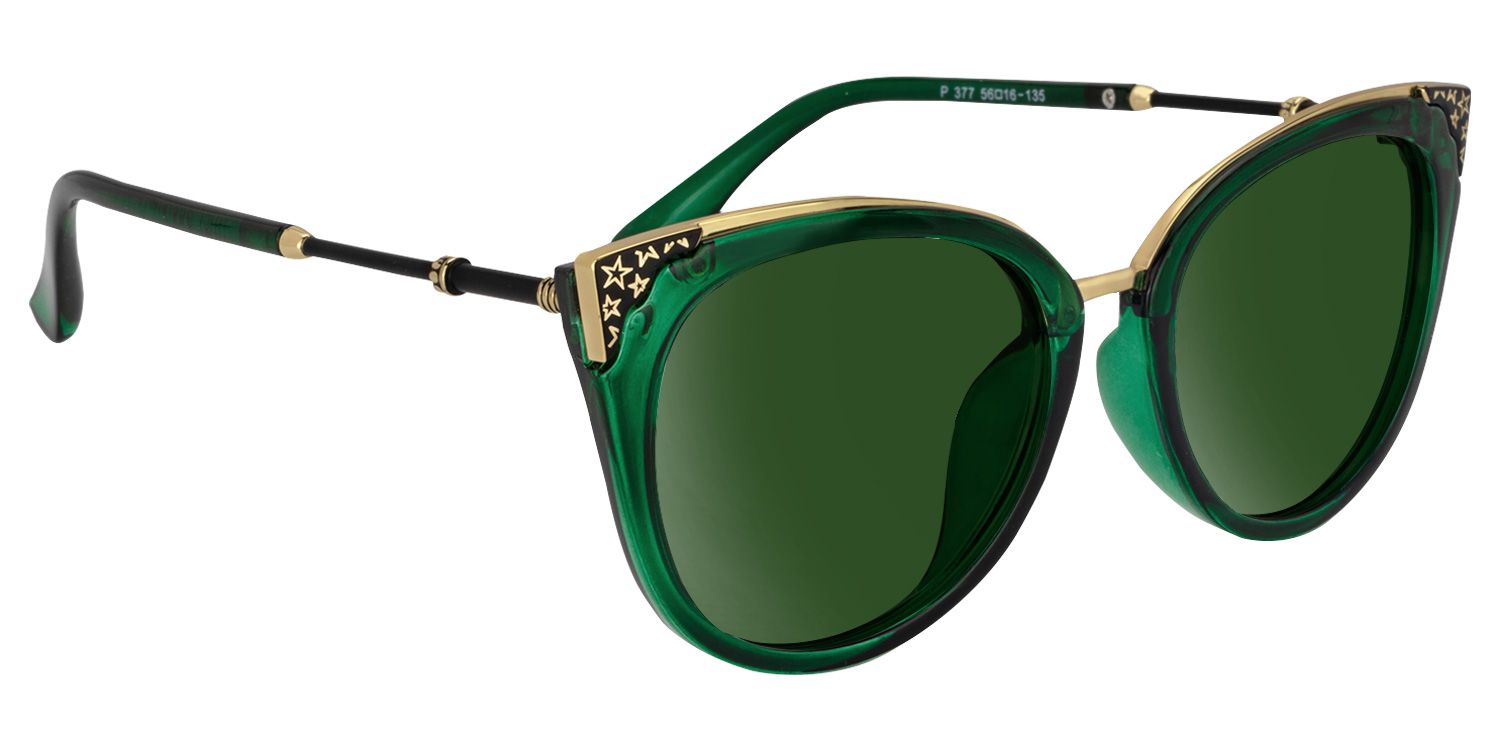 Dalton Cat Eye Dark Green Sunglasses | Zeelool Glasses2