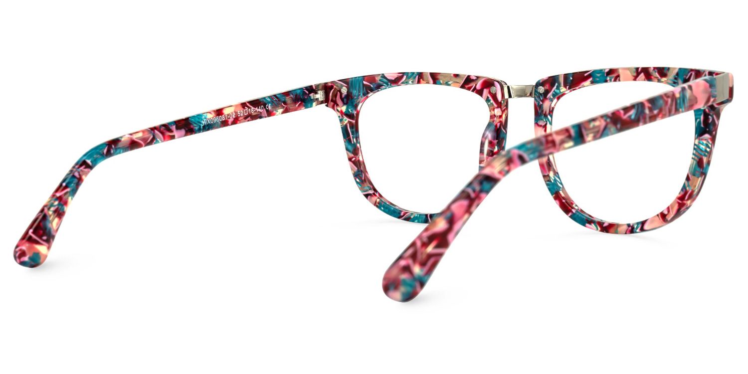 Dechan Square Floral Glasses | Zeelool Glasses3
