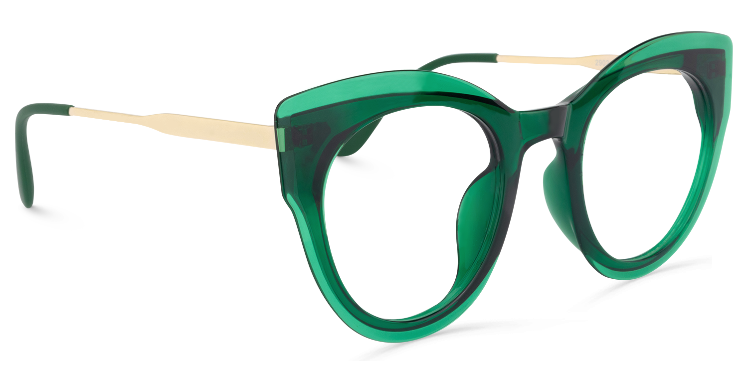 Demetrius Cat Eye Dark-Green Glasses | Zeelool Glasses2