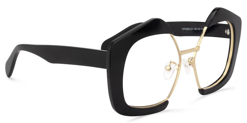 Geometric Black Glasses | Zeelool Eyeglass Frames2