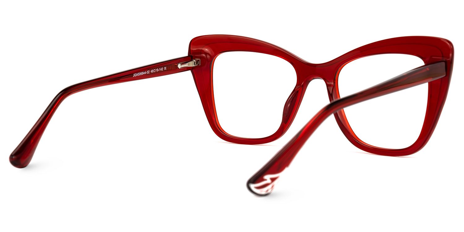 Youness Cateye Red Glasses | Zeelool Glasses3