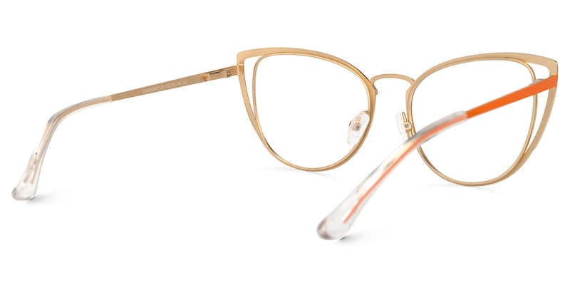 Neicy Cateye Orange-Green Glasses | Zeelool Glasses3