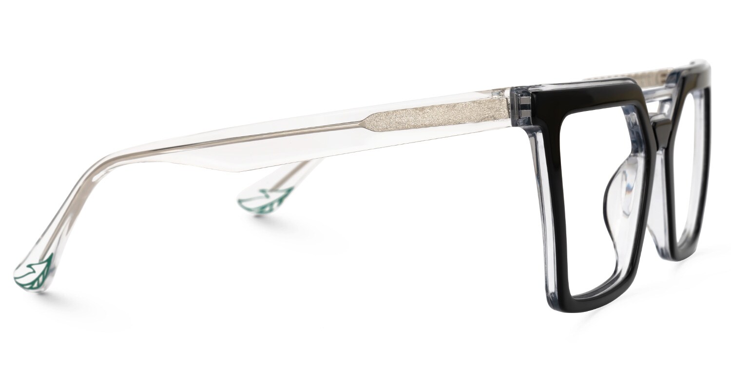 Demar Square Black Glasses | Zeelool Glasses2