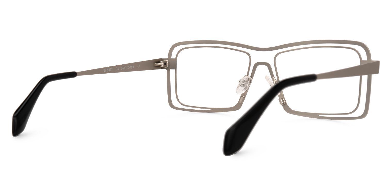 Tosin Square Silver Glasses | Zeelool Glasses3