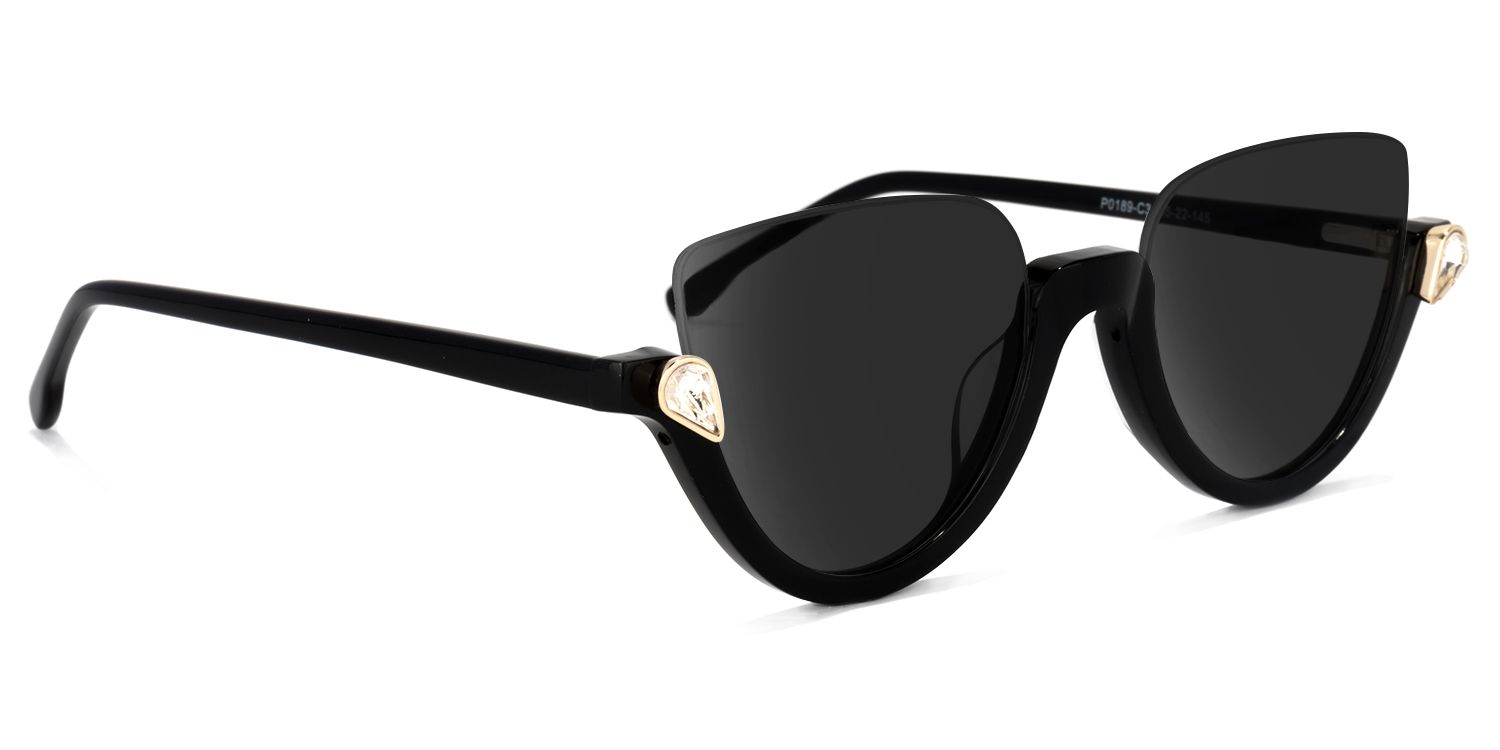 Felicia Cat Eye Black Sunglasses  | Zeelool Glasses2