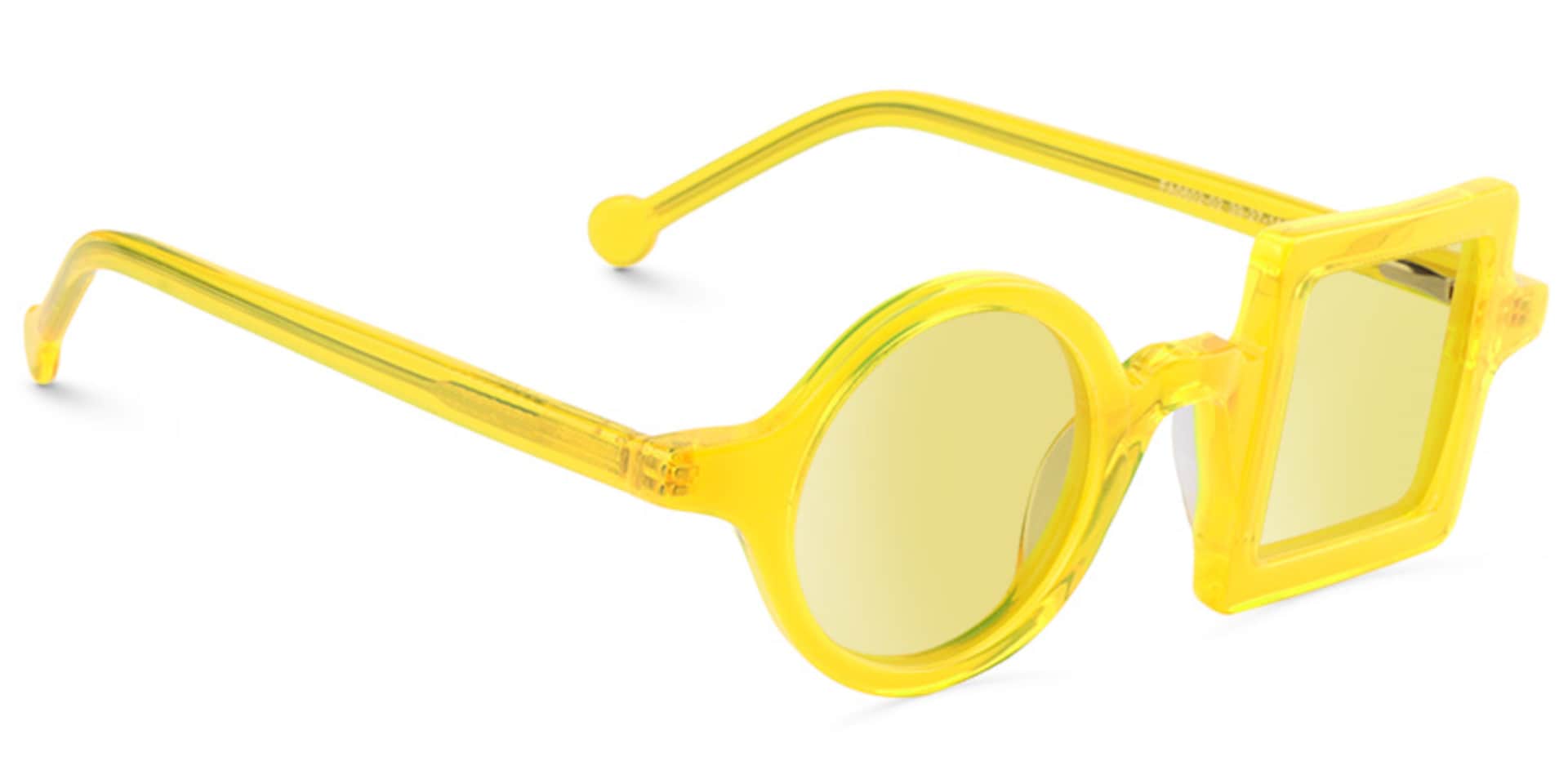 Paola Asymmetric Yellow Sunglasses | Zeelool Glasses2