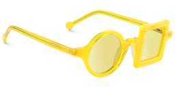 Paola Asymmetric Yellow Sunglasses2