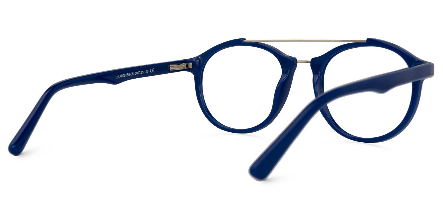 Lee Round Blue Glasses | Zeelool Glasses3