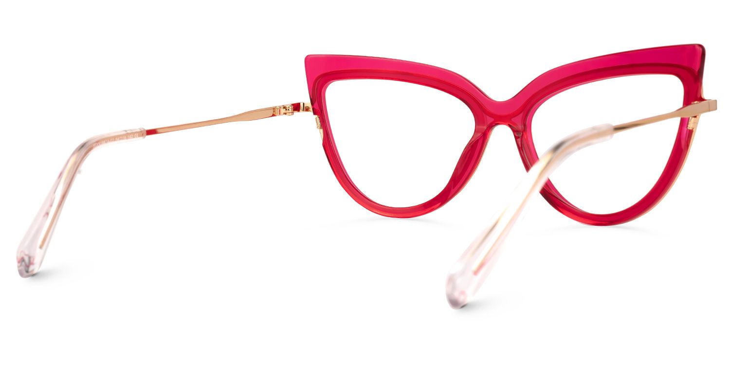 Birkman Cateye Bright-Pink Glasses | Zeelool Glasses3