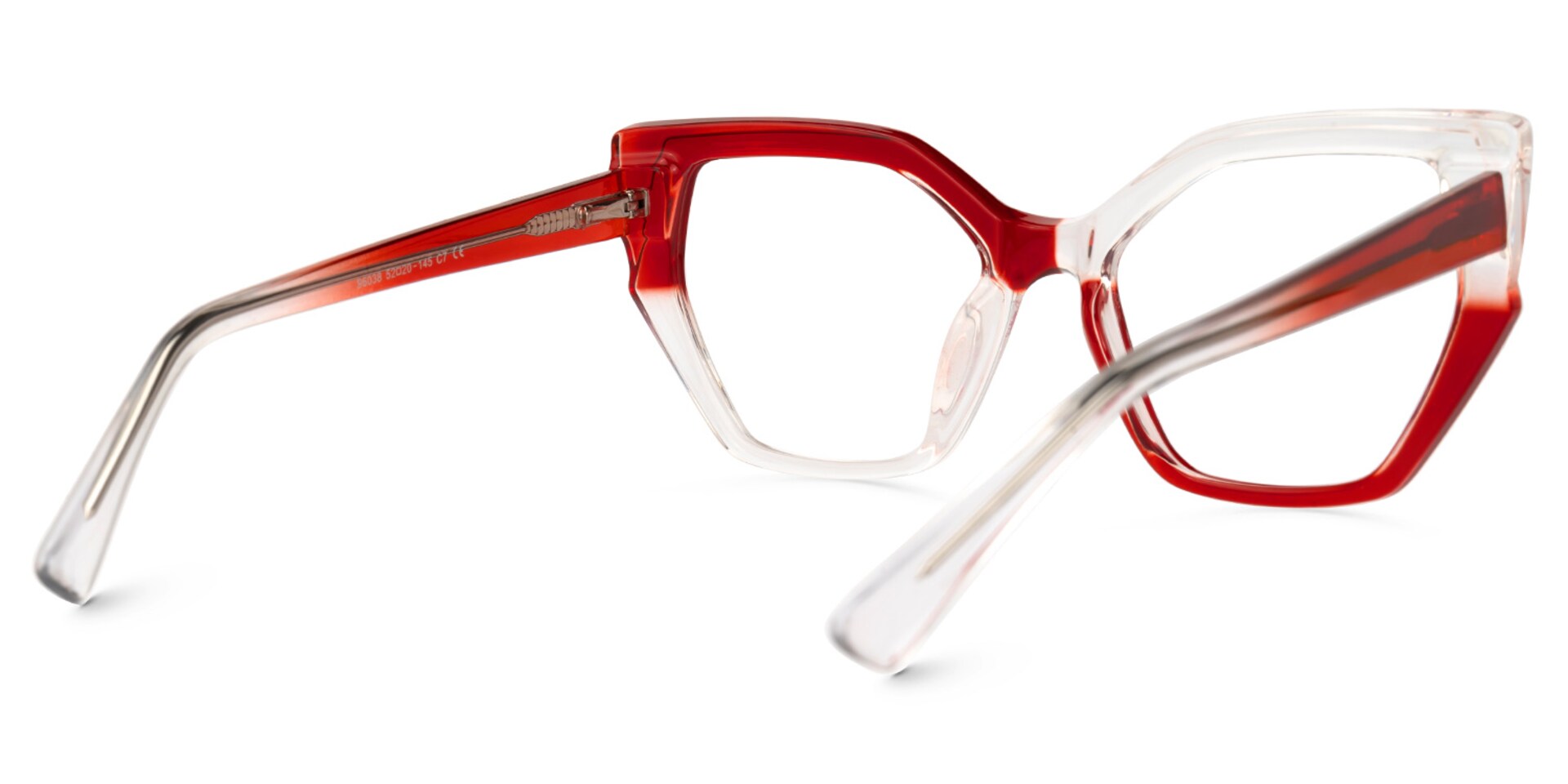 Lorena Geometric Red Glasses | Zeelool Glasses3