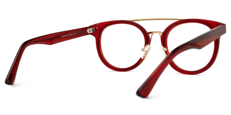 Buford Round Red Glasses | Zeelool Glasses3