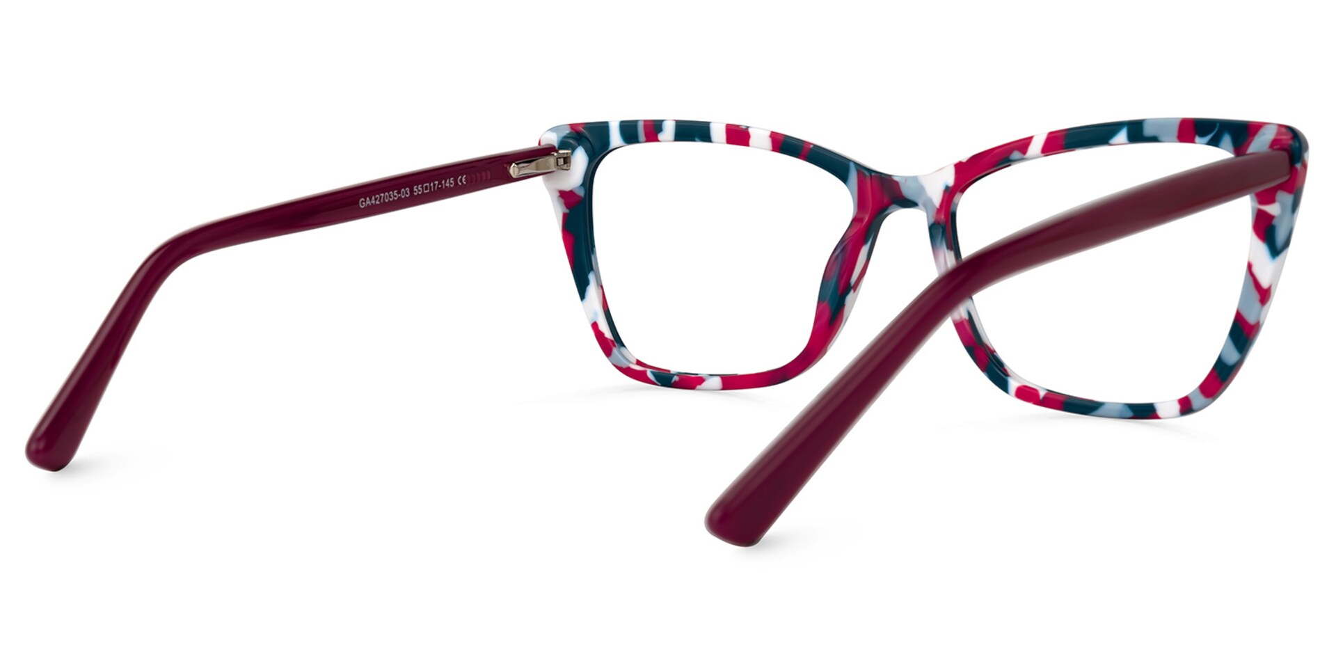 Fountain Cateye Blue-Red Glasses | Zeelool Glasses3