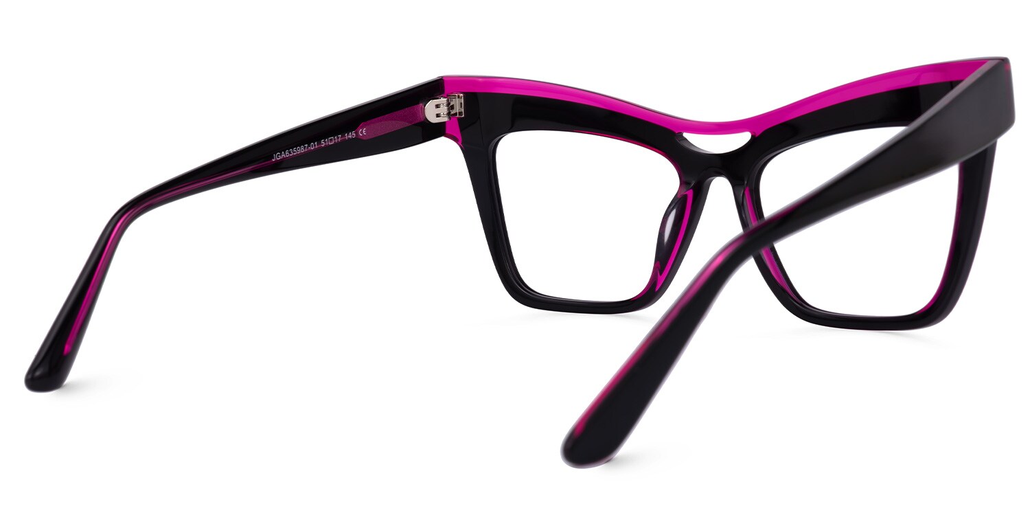 Dadoh Cateye Black Glasses | Zeelool Glasses